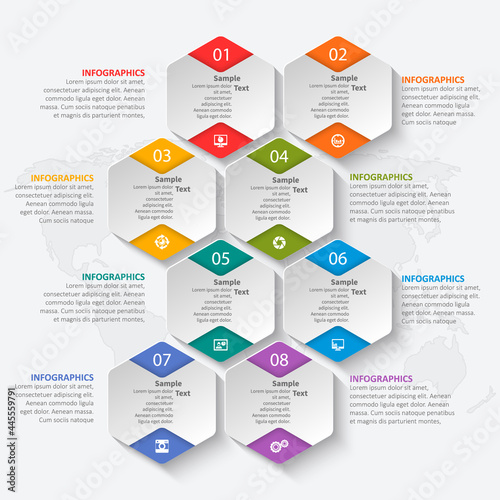 Abstract 3D Paper Infographics. Business template .Vector illustration