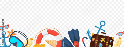 Summer holidays vacation beach resort objects.
