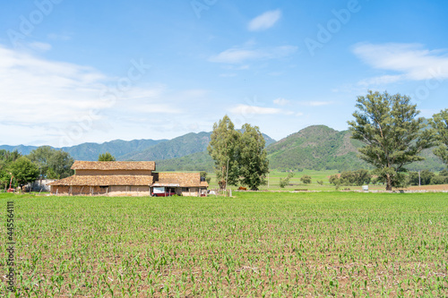 Pueblos de Jalisco México, el rancho en el paisaje del pueblo de Mirandillas.
