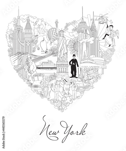 Canvas Print New York detailed Skyline