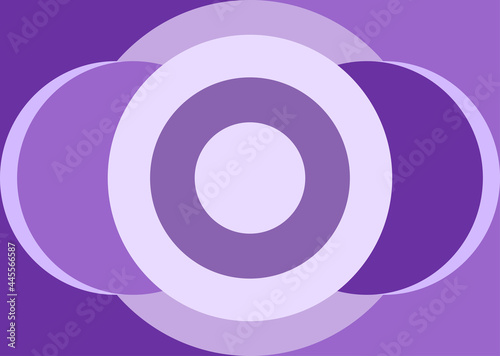 Pop art style poster background with circle shape and purple variation colors.