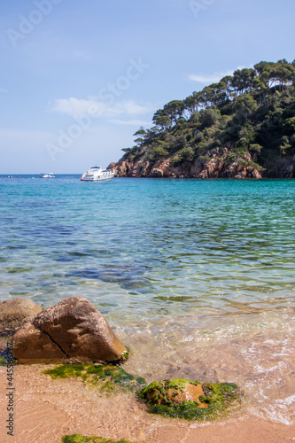 Seascape of the beautiful bay of Aiguablava on the Costa Brava in Begur, Girona Spain photo