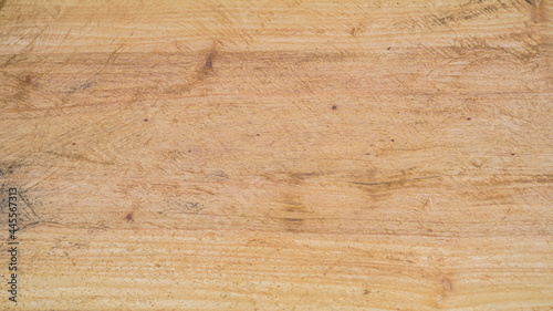 Close up plank wood table floor with natural pattern texture. Empty wooden board background.