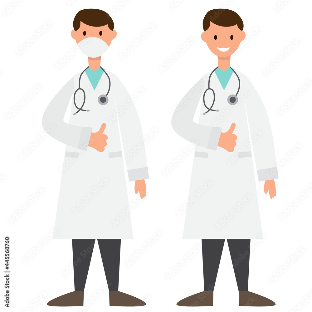 doctor in mask and without mask, isolated, vector doctor in mask and without mask, isolated, vector