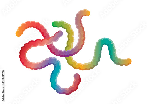 Colorful gummy jelly worms candies icon vector. Gummy worm candy mixture icon isolated on a white background. Creepy crawly jelly candies vector