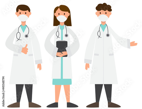 doctors in mask, isolated, vector © zolotons