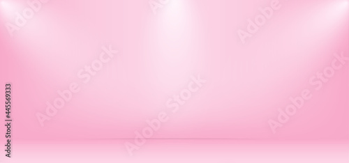 Pink background studio for product shoot with three lighting