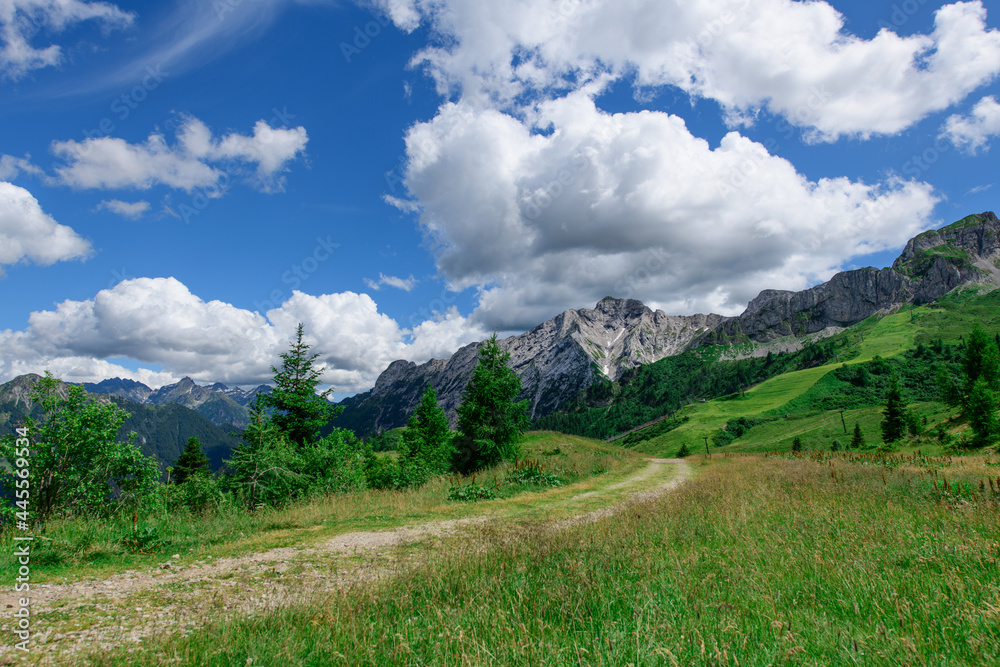 Landscape of the Orobic Prealps in the Brembana Valley Bergamo Italy