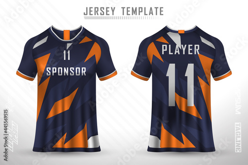 Front back tshirt design. Sports design for football racing cycling gaming jersey vector.