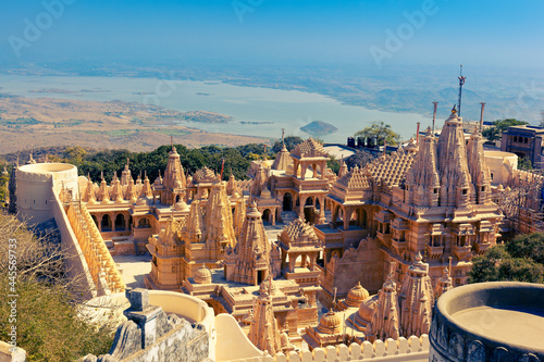 Jain temples on top of Shatrunjaya hill. Palitana (Bhavnagar district), Gujarat, India