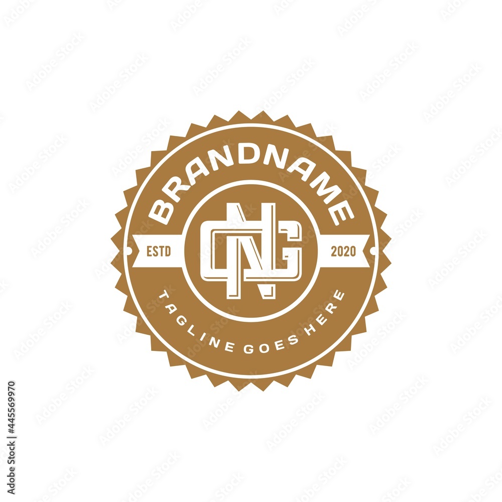 N G Monogram Letter or Initial Logo Design Vector Image N G Monogram Letter or Initial Logo Design Vector Image