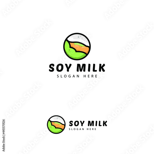 Logo soy milk, soy helath, soy time illustration modern simple minimalist logo