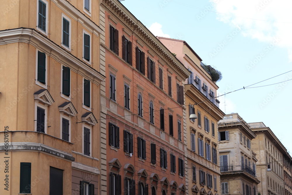 Rome Prati District Traditional and Colorful Building Facades, Italy