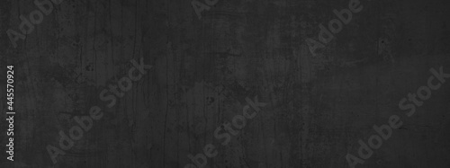 Black anthracite stone concrete texture background panorama banner long.