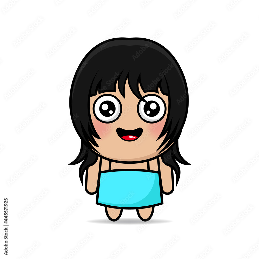 Cute girls mascot design kawaii Cute girls mascot design kawaii