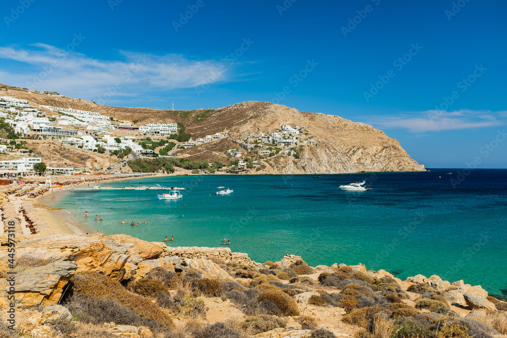 Obraz premium Nudist Gay Elia Beach in Mykonos, Greece