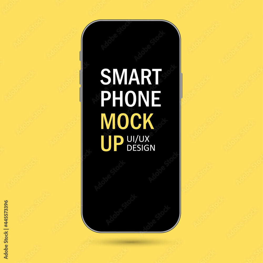 Smartphone blank screen, phone mockup. Template for infographics or presentation UI design interface.Vector