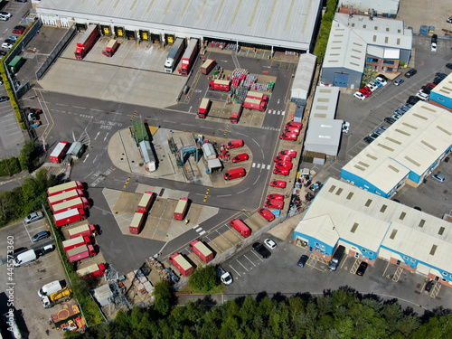 Bilde på lerret An aerial view of a Royal mail sorting depot