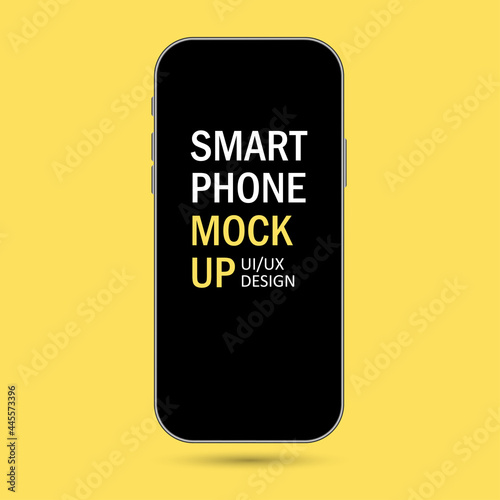 Smartphone blank screen, phone mockup. Template for infographics or presentation UI design interface.Vector