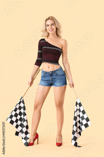 Beautiful young woman with ...