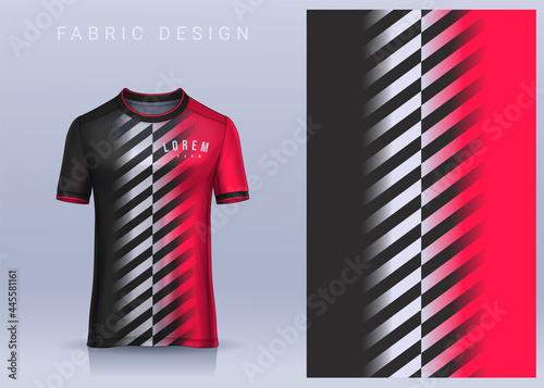 Fabric textile design for Sport t-shirt, Soccer jersey mockup for football club. uniform front view.