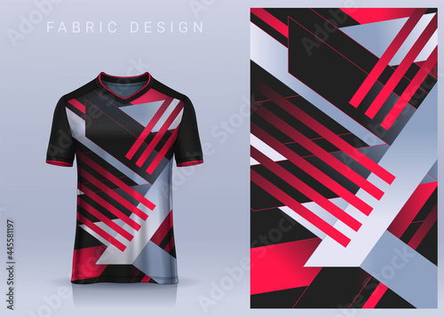 Fabric textile design for Sport t-shirt, Soccer jersey mockup for football club. uniform front view.