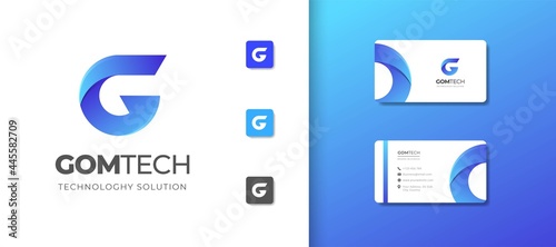 Letter G logo template with Business card design