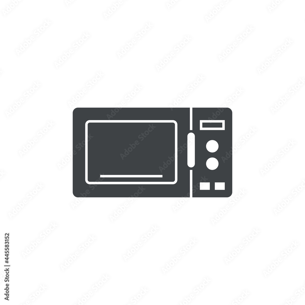 Black filled microwave oven vector icon isolated on white transparent background Black filled microwave oven vector icon isolated on white transparent background