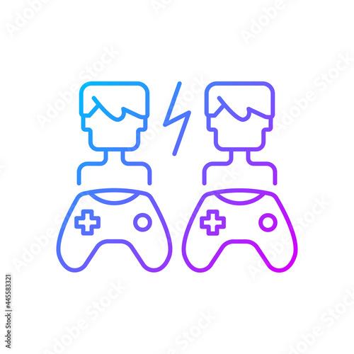 Valokuva Player versus player games gradient linear vector icon