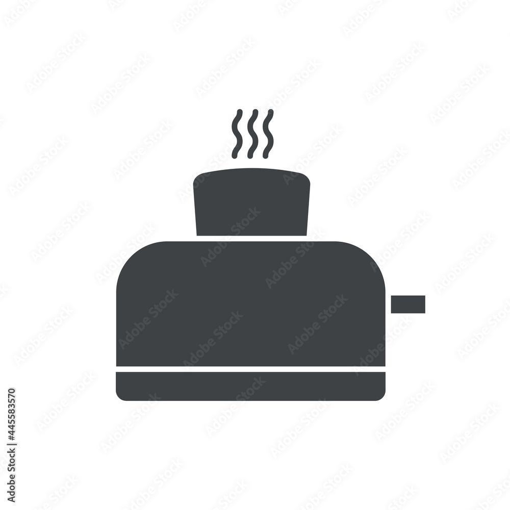 Black filled toaster vector icon isolated on white transparent background Black filled toaster vector icon isolated on white transparent background