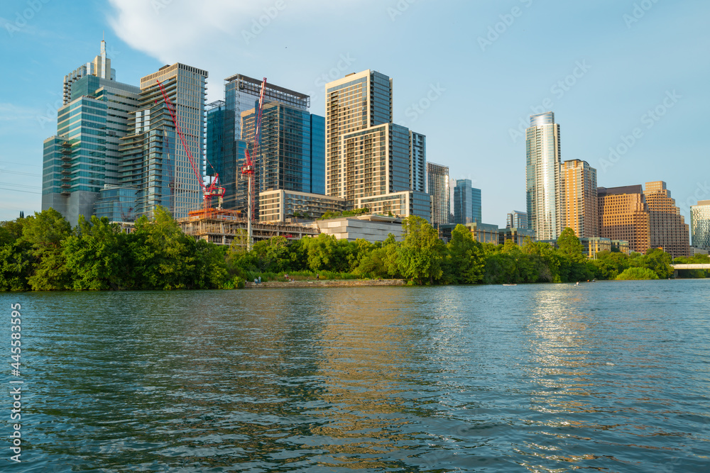 Fototapeta premium Austin, Texas, USA downtown skyline over the Colorado River.