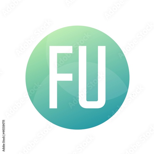 FU Letter Logo Design With Simple style