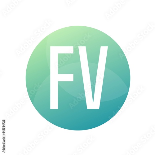 FV Letter Logo Design With Simple style