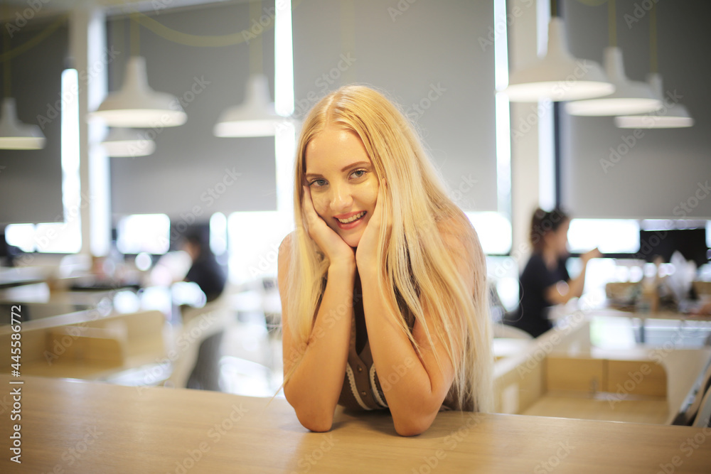 portrait young beautiful blond hair women smiling at camera. portrait young beautiful blond hair women smiling at camera.