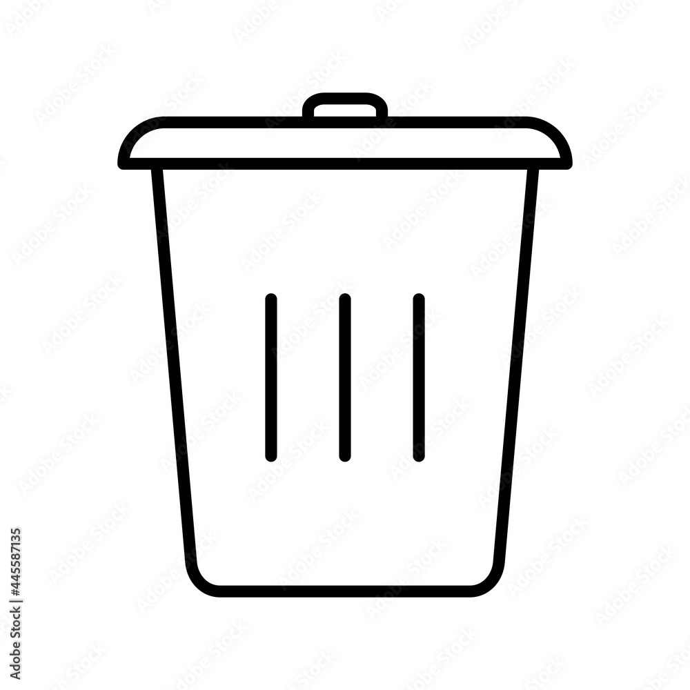 Dust bin Linear Vector Icon Design Dust bin Linear Vector Icon Design