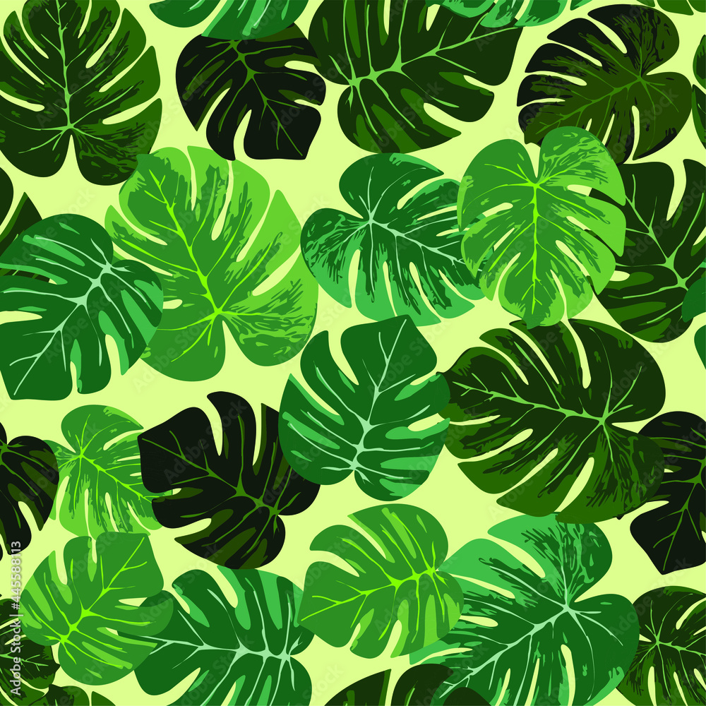 Fototapeta premium seamless vector botanical and tropical leaves