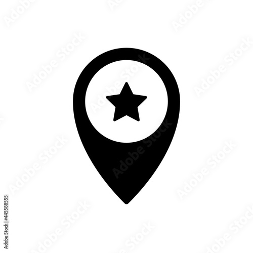 Pin icon star. Simple design