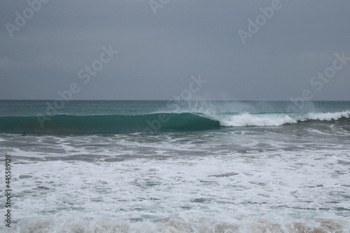 Stormy ocean view with big waves breaking on the Atlantic Ocean in Spain. Winter Atlantic storm with big breaking waves © Pablo