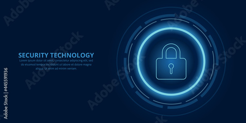 Technology security, network and data security protection background design.