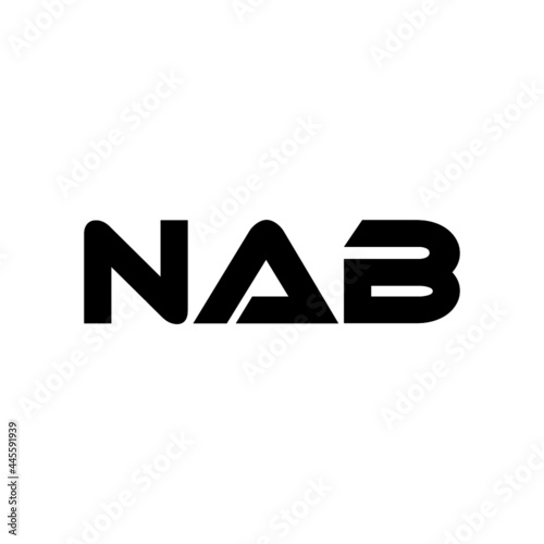 NAB letter logo design with white background in illustrator, vector logo modern alphabet font overlap style. calligraphy designs for logo, Poster, Invitation, etc.