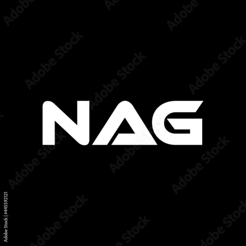 NAG letter logo design with black background in illustrator, vector logo modern alphabet font overlap style. calligraphy designs for logo, Poster, Invitation, etc. photo