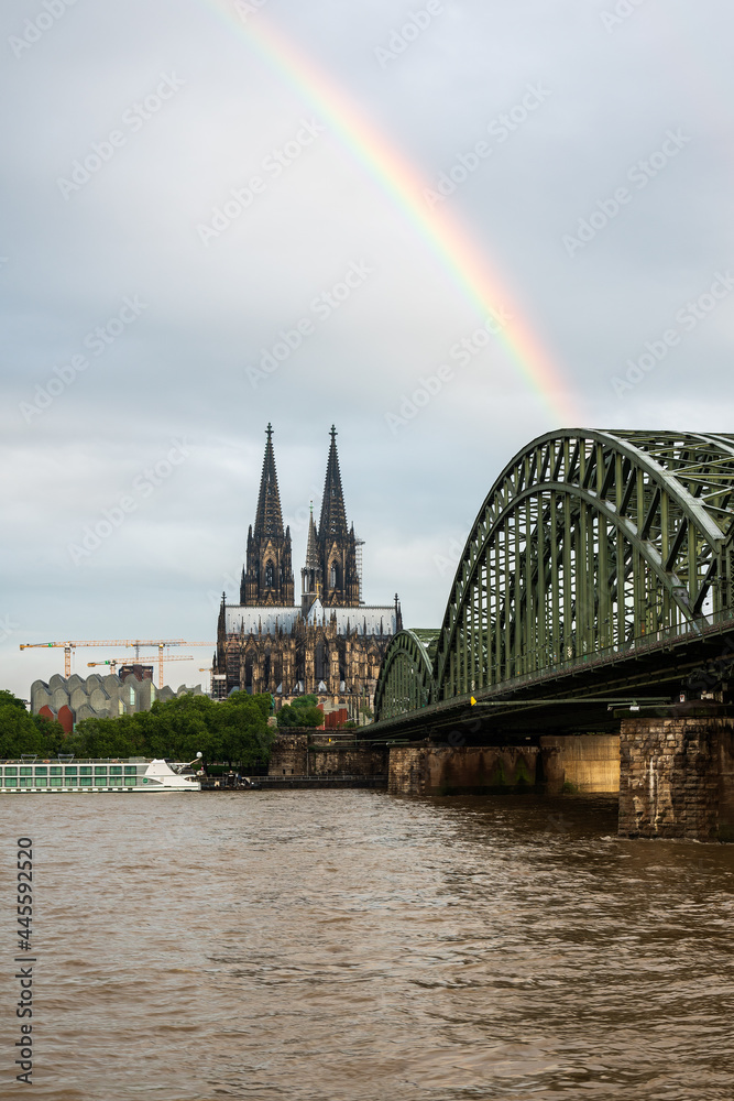 rainbow over Cologne Cathedral, Germany
