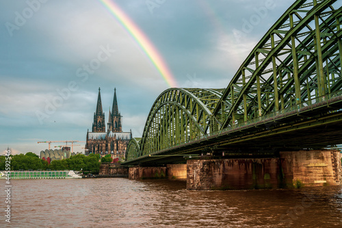 rainbow over Cologne Cathedral, Germany