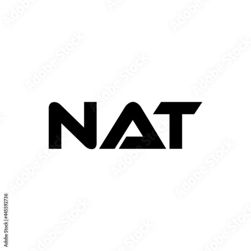 NAT letter logo design with white background in illustrator, vector logo modern alphabet font overlap style. calligraphy designs for logo, Poster, Invitation, etc.