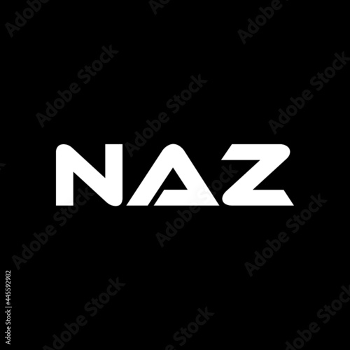 NAZ letter logo design with black background in illustrator, vector logo modern alphabet font overlap style. calligraphy designs for logo, Poster, Invitation, etc.