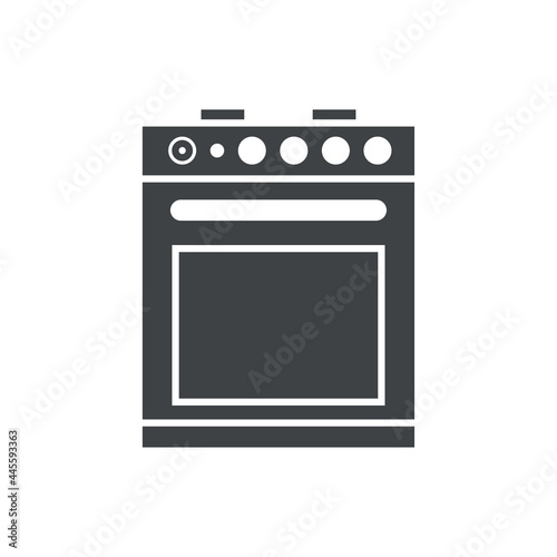 Black filled oven vector icon isolated on white transparent background