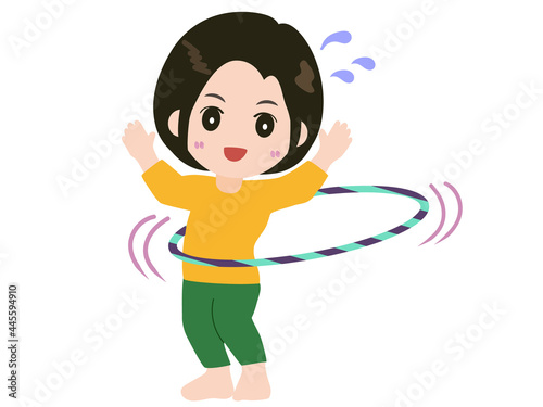 フラフープをしてウエストをすっきりしたい女性