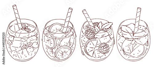 Summer drinks in different flavours