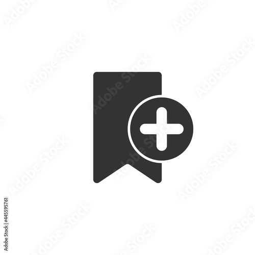 Bookmark, tag with plus vector icon