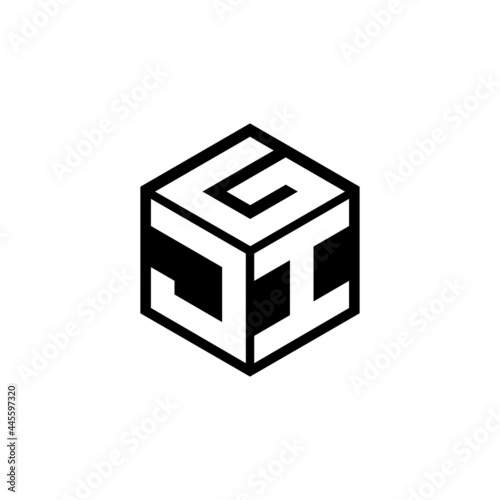 JIG letter logo design with white background in illustrator, vector logo modern alphabet font overlap style. calligraphy designs for logo, Poster, Invitation, etc.